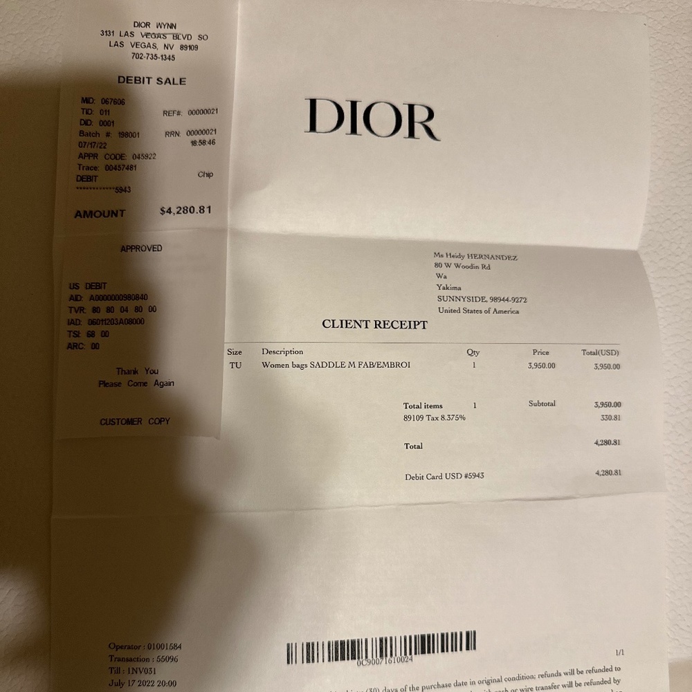 Dior mini saddle bag